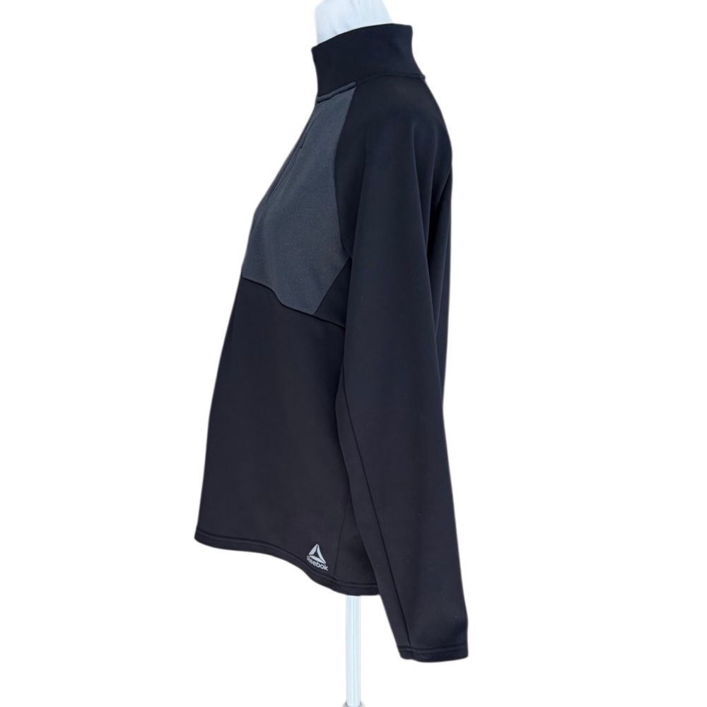 Reebok Men's Black & Gray 1/2 Zip-Up active athletic long sleeve pullover sz S. - Picture 4 of 7